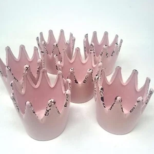 6er Set Übertopf, Pflanzgefäße Krone H. 9,5cm antik rosa Keramik Creaflor Home - Bild 1 von 3