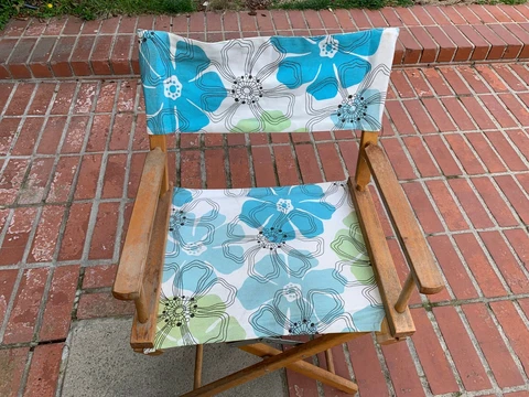 VTG MIDCENTURY GOLD MEDAL WOOD FOLDING DIRECTOR CHAIR  FABRIC SEAT/BACK Cover