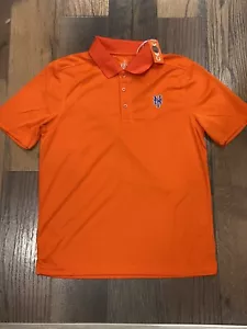 New York Mets MLB Men's Orange Prospect Textured Stretch Polo Medium / NWT - Picture 1 of 6