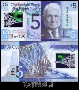 SCOTLAND ESCOCIA 5£ POUNDS 2015 P-229Na POLYMER Commemorative Forth Bridge UNC - Picture 1 of 1