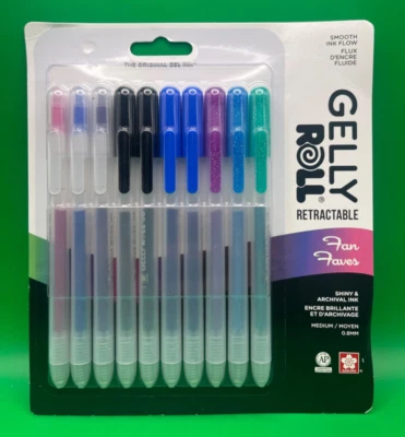 Plumas de gel retráctiles Gelly Roll de colores - Juego de brillantes - Pluma de tinta de punto medio  Foto 1 de 2