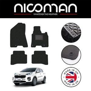 Passgenaue Auto-Fußmatten Schwarz Set für Kia Sportage 2005-heute Original Deluxe - Bild 1 von 11