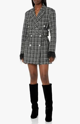 BCBGMAXAZRIA Women's V Neck Long Sleeve Tweed Blazer Dress NWT - Image 1 of 2