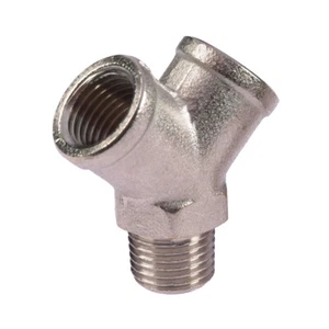 ITV Nickel Plated Brass Equal Y Piece Fittings with Male Inlet BSP Threads - Picture 1 of 1