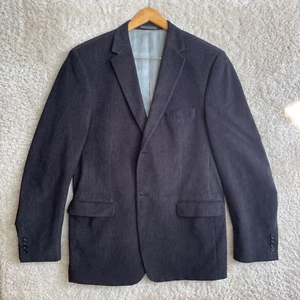 Kenneth Cole Reaction Mens Blazer Sport Coat Suit Jacket 44 Black Stripe Heavy - Picture 1 of 11
