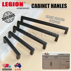 Kitchen Cabinet Door Handles Matte Black Stainless Steel Drawer Cupboard Pulls - Picture 1 of 14