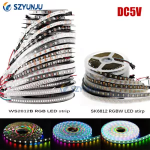 DC 5V SK6812 WS2812B IC LED strip 5050 RGB RGBW 30/60/144LED Pixels Addressable - Picture 1 of 10