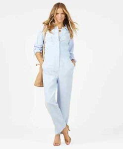 OuterKnown Jumpsuit Women's Size S Coveralls Long Sleeve Heather Blue NWT - Picture 1 of 4
