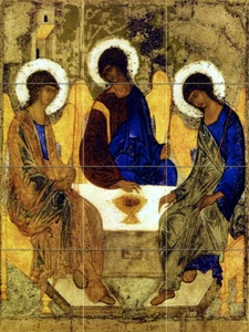 Art Andrei Rublev Icon of the Trinity Ceramic Mural Backsplash Bath Tile #2606 - Picture 1 of 1
