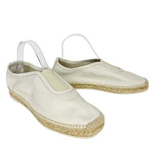 Hereu 40 Azarbe Espadrille Women's Ivory White Leather Slip On - Picture 1 of 13