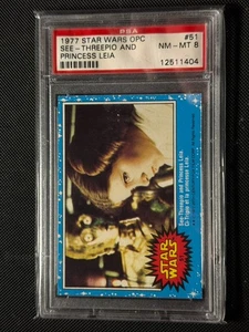 1977 OPC STAR WARS SEE-THREEPIO AND PRINCESS LEIA #51 PSA 8 (Canadian) - Picture 1 of 2