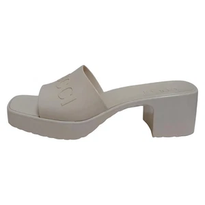 Auth GUCCI - 624730 Cream Rubber Women's Sandals - Picture 1 of 5