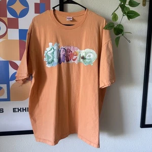 Supreme Watercolor tee Peach Orange Men’s XXL SS23 - Picture 1 of 5
