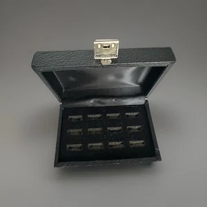 12  Ring Grained Leatherette Black Jewelry Display Organizer Box Case - Picture 1 of 8