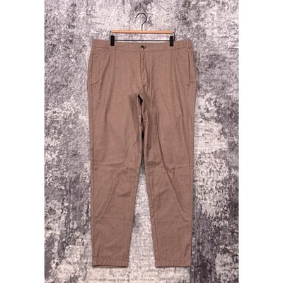 Pantalones Bonobos XL Largos Para Hombre Marrón Espiga Pierna Cónica Pantalón Foto 1 de 4