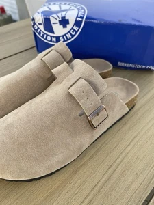 BIRKENSTOCK BOSTON WEICHBETTUNG VELOURLEDER grau (beige) 47 ** NEU & OVP ** - Bild 1 von 5