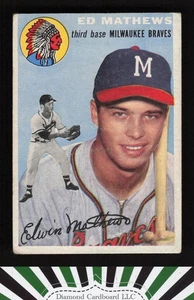 1954 Topps #30 Eddie Mathews en muy buen estado - Imagen 1 de 2