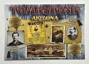 Tombstone Arizona Signs Postcard Sheriff Guns Wanted Poster Wyatt Earp Unposted - Picture 1 of 2