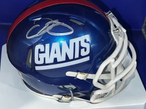 ODELL BECKHAM JR NEW YORK GIANTS BECKETT SIGNED COLOR RUSH MINI HELMET - Picture 1 of 2
