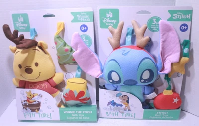 Disney Baby Winnie the Pooh & Stitch Juego de baño de 3 piezas Juguetes de baño Navidad Nuevo lote Foto 1 de 4