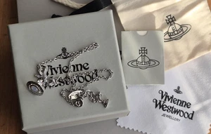 Authentische Vivienne Westwood Octavie Halskette Silber Kugel Perlmutt NEU - Bild 1 von 11