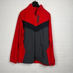 Calvin Klein Performance Jacket Mens M Colourblock Pullover Red Grey - Picture 1 of 4
