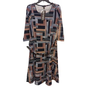 Nina Leonard Dress, Geometric Print, M - Picture 1 of 6