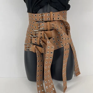 Khaki fünfstufiger Ösengürtel Damen Gr. Small Boho Römer - Bild 1 von 5