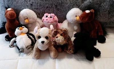 Webkinz Plush Lot of 9, No Codes Dog, Arabians, Snowmen, Love Frog,  Poodle... - Image 1 of 4