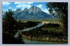 Postcard Vtg Wyoming Grand Teton Peak National Park Nature
