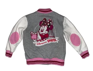 Disneyland Paris Minnie Mouse Button Up Girls Varsity Jacket Sz 6A - Picture 1 of 5