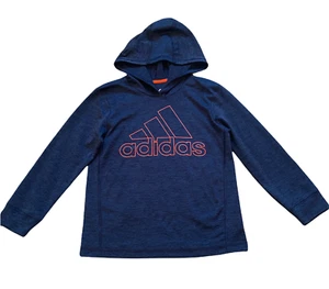 Adidas boys navy Climalite active pullover logo hoodie 6 - Picture 1 of 2