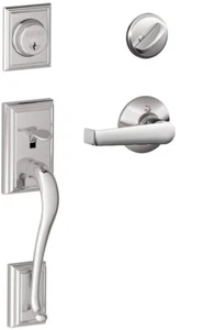 Juego de manijas de entrada Schlage F60 ADD 625 ELA Addison palanca de elenso cromado brillante NUEVO - Imagen 1 de 4