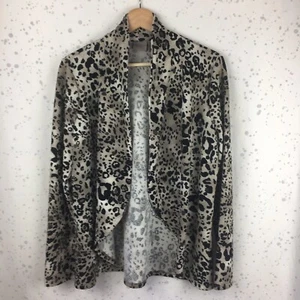 Cardigan donna Easywear by Chicos taglia 1 stampa animalier aperto davanti manica lunga - Foto 1 di 8