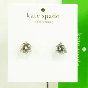NWT Kate Spade Rise Shine Pave Round mini studs earring $38 CZ Clear Silver - Picture 1 of 5