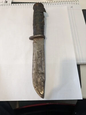 Cuchillo de combate de hoja fija militar de EE. UU. Cattaraugus 225Q Segunda Guerra Mundial Foto 1 de 4