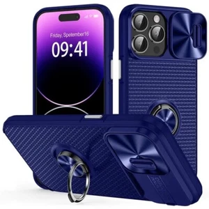 Hülle für iPhone 14 13 12 Pro Max 11 XR 7 eingebauter Ring mit Kamera Schieberegler Abdeckung - Bild 1 von 19