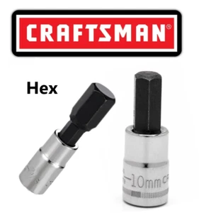 New Craftsman Hex Bit Sockets, 1/4" or 3/8" Drive, Choose a Size, SAE or Metric - Picture 1 of 18