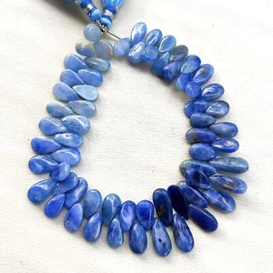 Piedras preciosas de zafiro azul natural 9x6 a 11x6 mm cuentas lisas en forma de pera hilo de 8" - Imagen 1 de 13