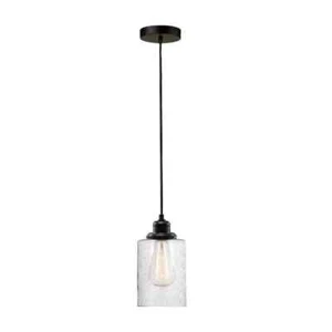 Globe Electric Annecy 1-Light Plug-In or Hardwire Dark Bronze Pendant Light - Picture 1 of 9