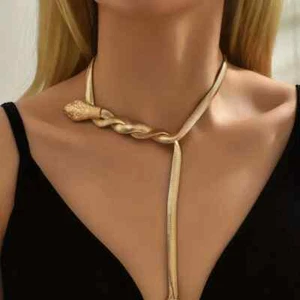 18K Gold Plated Chunky & Solid Magnetic Snake Chain Statement Necklace - Picture 1 of 6
