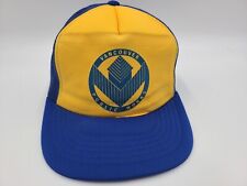 Vintage Vancouver Public Works Mesh Trucker Snapback Hat Cap Canada Yellow Blue