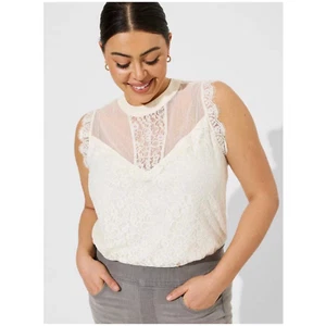Nueva Blusa Torrid Mujer Talla 3X 22-24 Marfil Encaje Forrada Cuello Redondo Sin Mangas Nueva con Etiquetas - Imagen 1 de 10