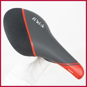 NOS FIZIK THAR BLACK RED VINTAGE SADDLE SEAT MTB MOUNTAIN BIKE 29 BICYCLE - Picture 1 of 9