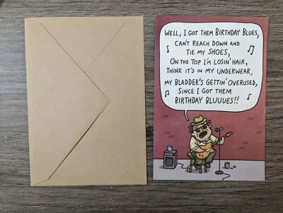 Tarjeta de cumpleaños - Divertida cumpleaños azul Foto 1 de 2