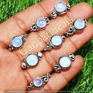 Opalite Gemstone Ring 925 Silver Plated Beauty Wholesale 10pcs Lots Jewelry - Picture 1 of 8