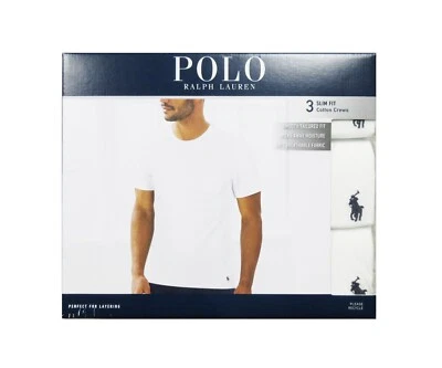 Polo Ralph Lauren Men's White Slim Fit Crew-Neck 3 Pack T-Shirts - Image 1 of 2