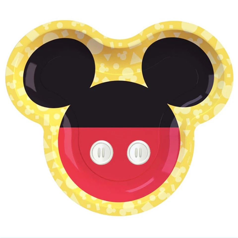 Platos de almuerzo en forma de Mickey Mouse para siempre suministros de fiesta de cumpleaños 8 por paquete Foto 1 de 1