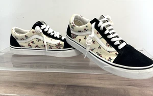 VANS Old Skool scarpe scamosciate in tela color crema floreale misura 9,5 donna - Foto 1 di 9