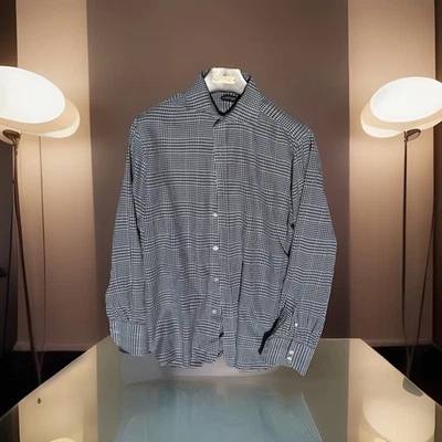 Camisa de vestir para hombre TOM FORD Príncipe de Gales negra blanca 16 41 clásica de lujo Foto 1 de 4